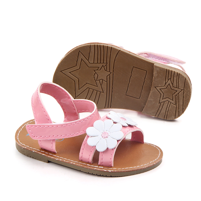 pink hard bottom baby shoes