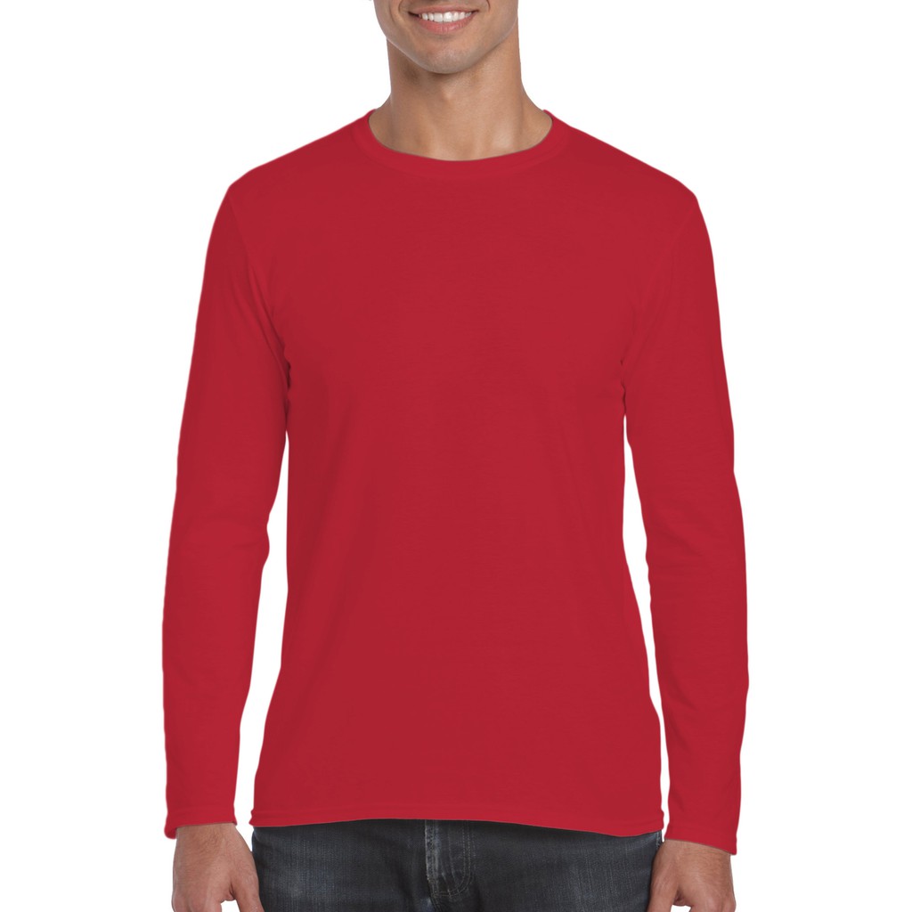 Gildan 76400 Premium Cotton Adult Long Sleeve T Shirt Red Shopee