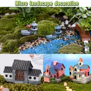 Mini Miniature Resin House Villa Micro Landscape Bonsai Landscaping Decoration of aquarium