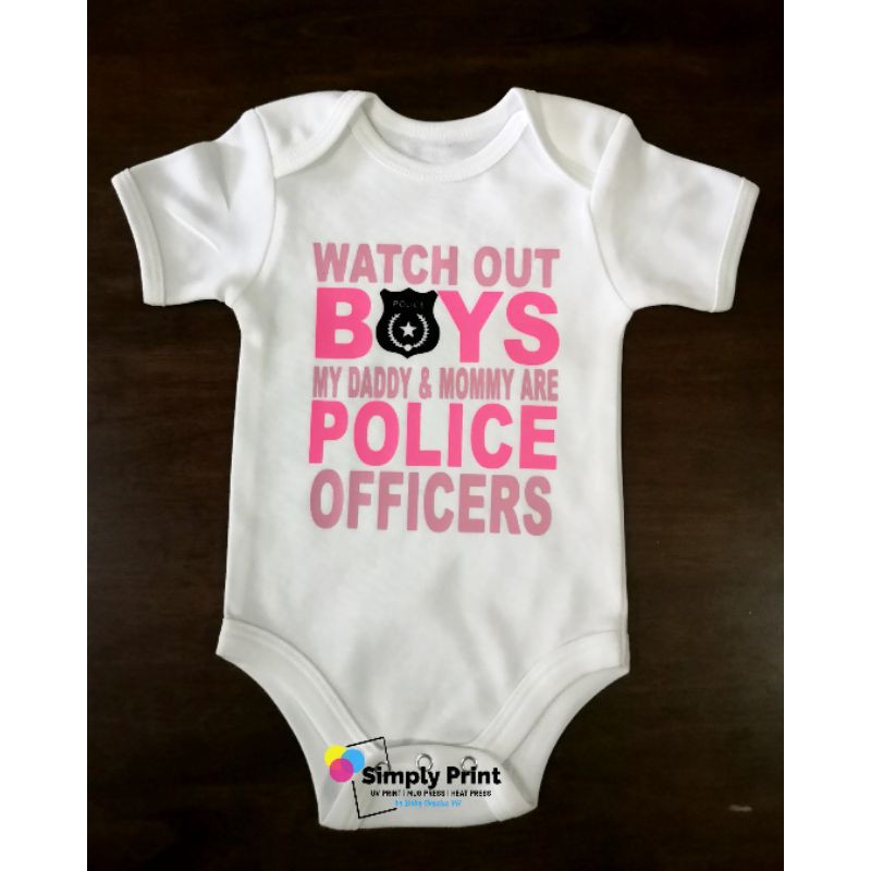 Newborn Infant Baby Officer Police Department Bodysuit One Piece Romper 