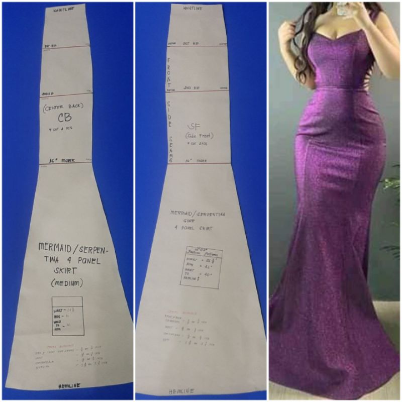 panel gown pattern
