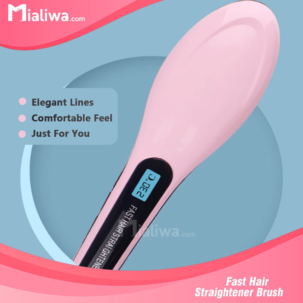 Fast Hair Straightener Brush, Ionic Ceramic Anion Hair Straightening