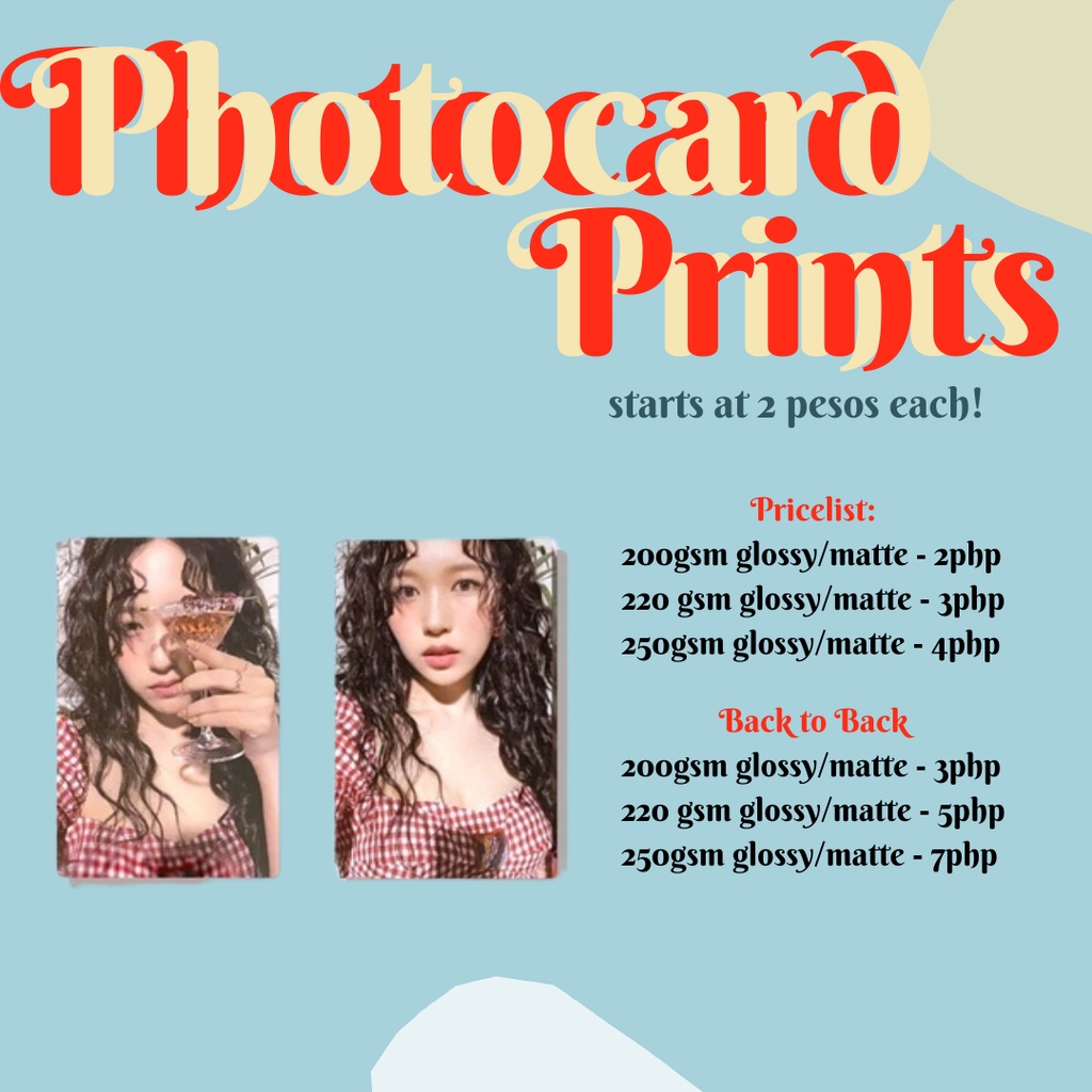 PHOTOCARD PRINTS 250 GSM Shopee Philippines