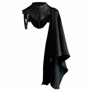 Medieval Shawl Pauldron Medieval Men‘s Retro Cosplay Costume Chest Halloween Harness Black Cape