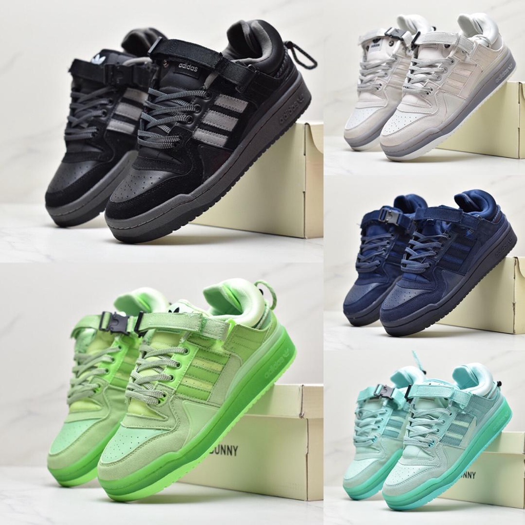 Bad Bunny x adidas Forum Buckle, Low, both men and women casual shoes A12  p3 | Shopee Philippines