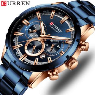 CURREN Men Watch Waterproof Luxury Stainless Steel Watches Chronograph Brand  Busines Quartz Wristwatch #2