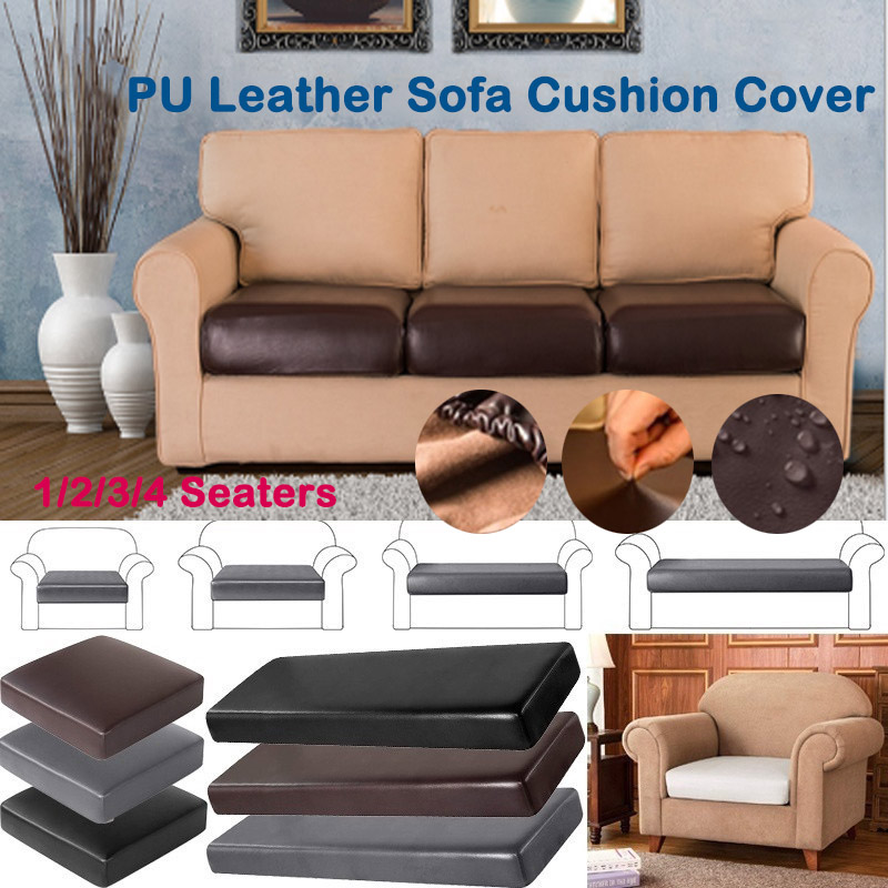 Pu Leather Sofa Cushion Cover, Leather Sofa Seat Covers