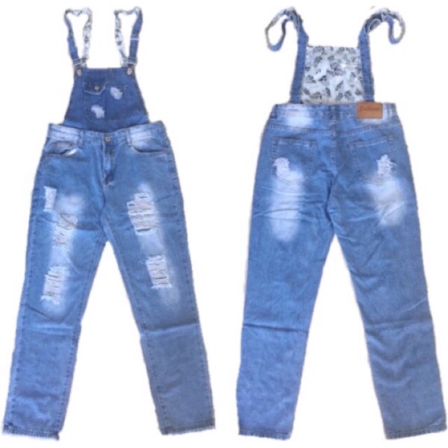 jeans with attached suspenders