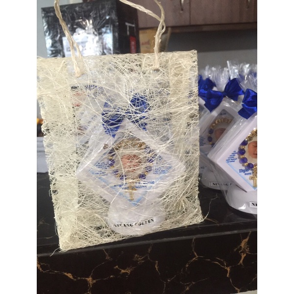 Floating Frame souvenir in Sinamay Bag/Christening/Birthday/Wedding ...