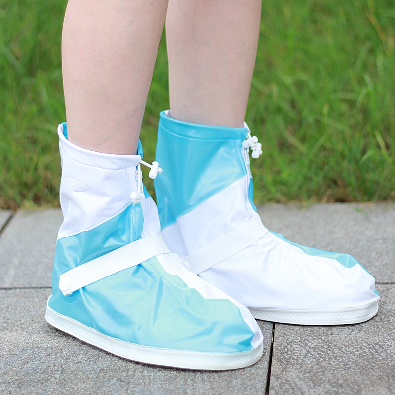 Plastic Rain Shoes Cover In White And Blue Shopee Philippines