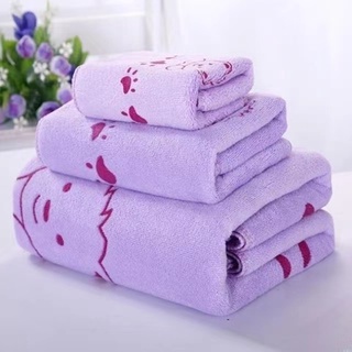 3in1 Microfiber Cartoon Print Water Absorbent Towel Set