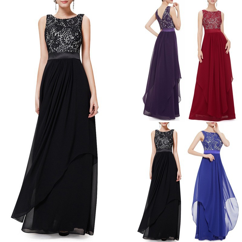 Women Formal Prom Long Dress Cocktail Party Ball Gown Dress | Shopee ...