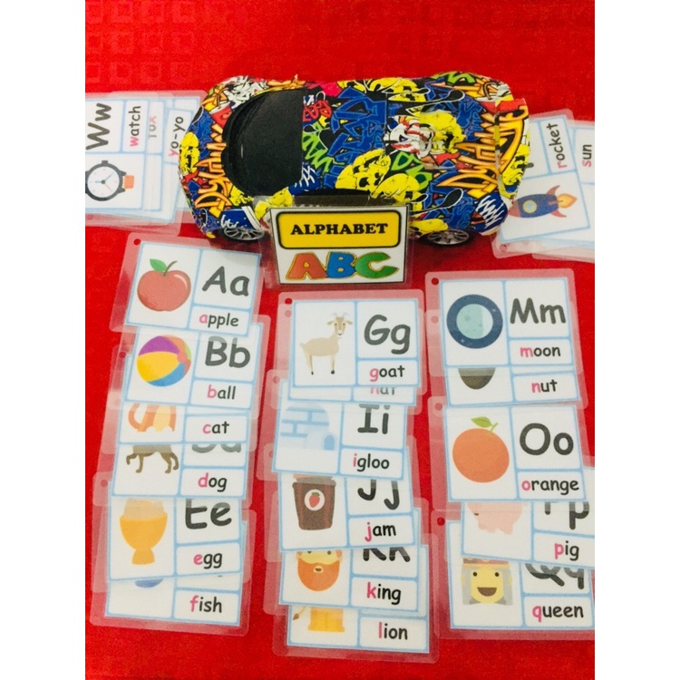 Laminated Flashcards for Kids Alphabet Flashcards (AZ) with ring