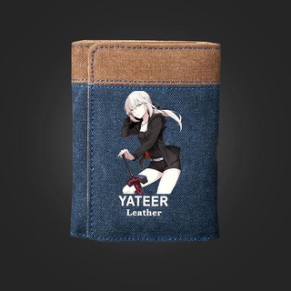 fgo anime game peripheral wallet black and white Joan of Arc fate men and women long and short models ins student change card bag tide brand #2