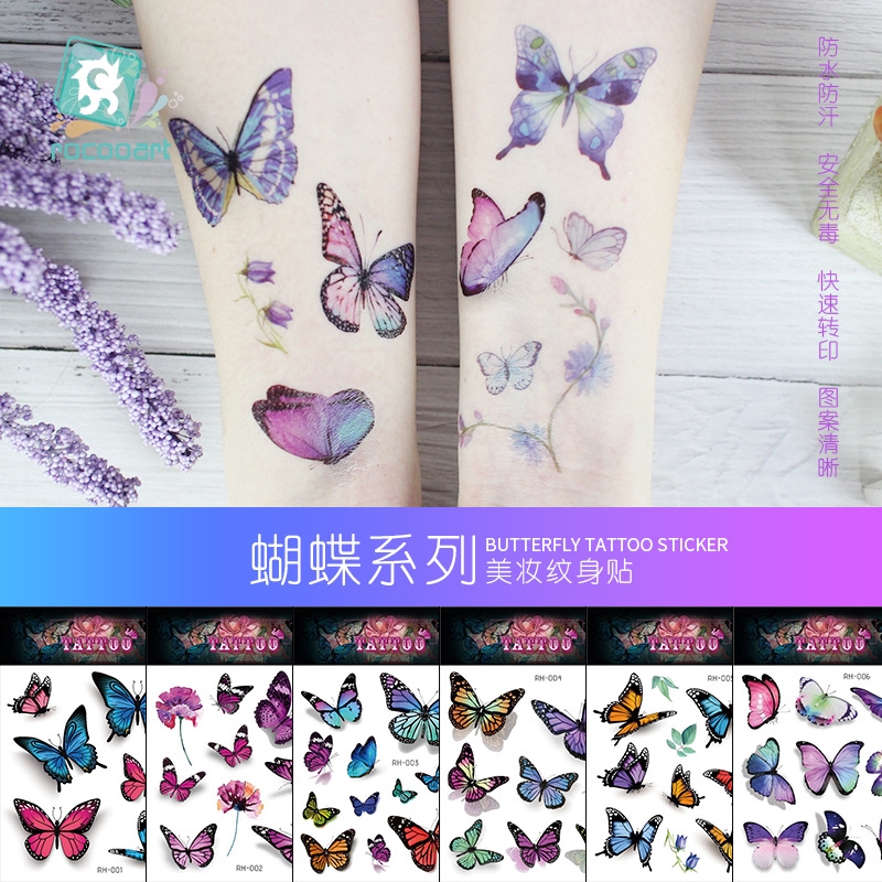 Download 3d Butterfly Tattoo Stickers Waterproof Tattoo Stickers Shopee Philippines