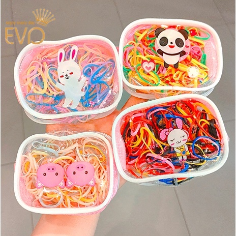 EVD# Children's hair accessories, headdress, hair ring, head rope, kids rubber band,With storage bag