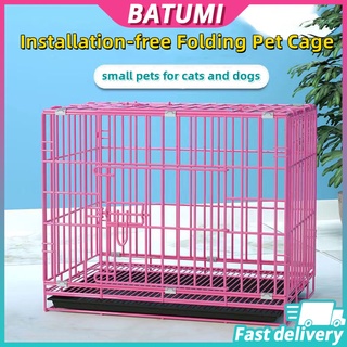 Foldable Pet Cage Dog Cage with Poop Tray Small Medium and Large for Dog Cat Rabbit Puppy