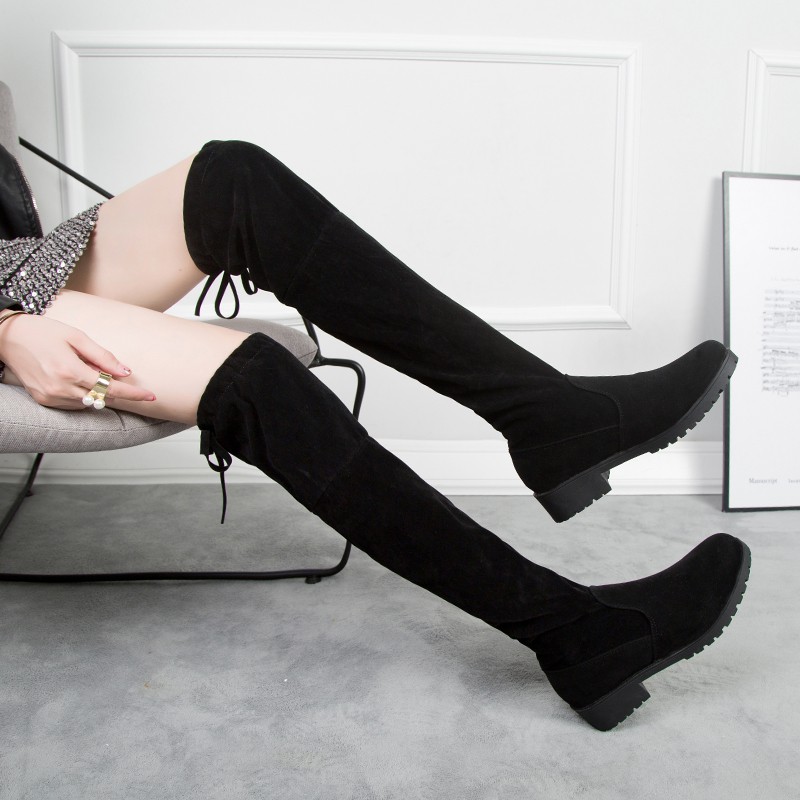 medium heel knee high boots