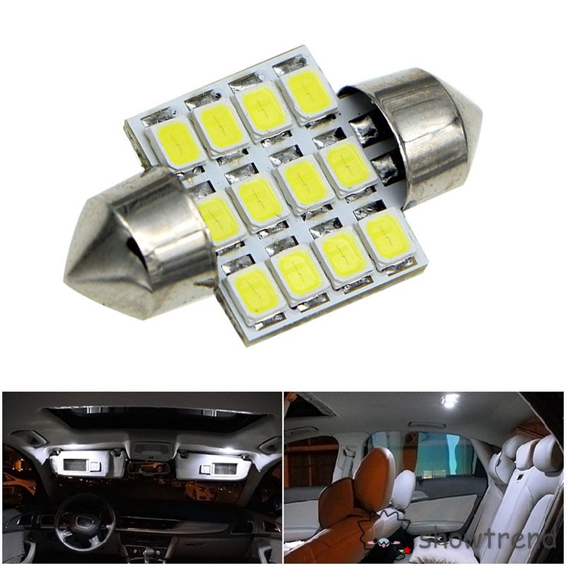 10X White 31mm 12 LED SMD Festoon Dome Car Bulb 3021 3022 DE3175 Light