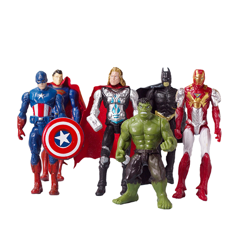 10PCS Marvel Avengers Super Hero Figures Toys Cake Toppers Hulk Batman Super Man 