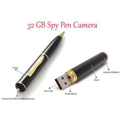 32GB Gold HD Spy Pen Camera DVR Audio 