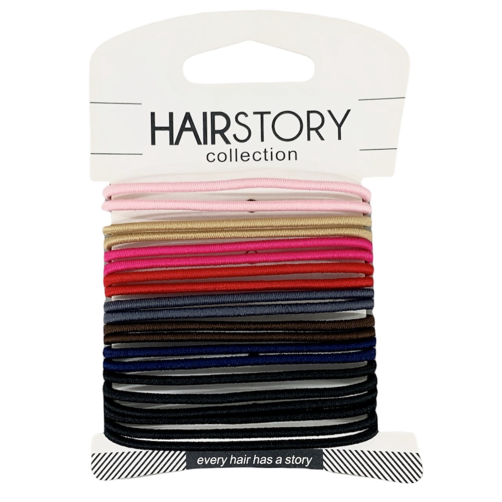 HAIRSTORY Metal Free Skinny Hair Tie Ponytail (Pack of 20 pcs) | Shopee ...