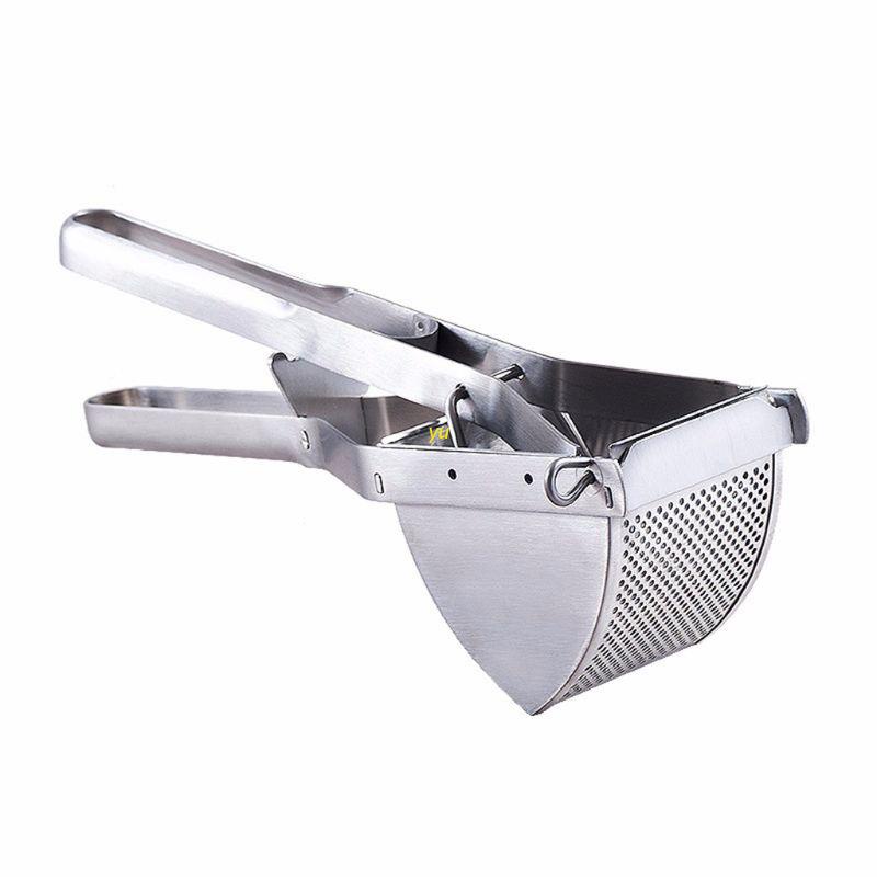 yu Heavy Duty Stainless Steel Manual Juicer Potato Masher Ricer for Baby Food Fruit Vegetable Kitchen Bar Counter Pressure