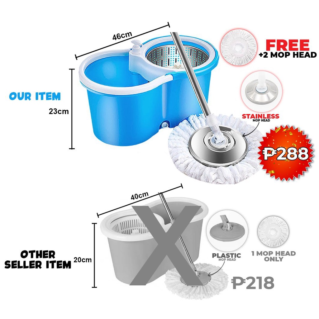 COD Spin Mop With Bucket Magic 360 Tornado Mop Easy Rotating Floor