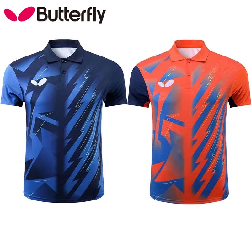 Butterfly lapel table tennis clothing men and women shortsleeved