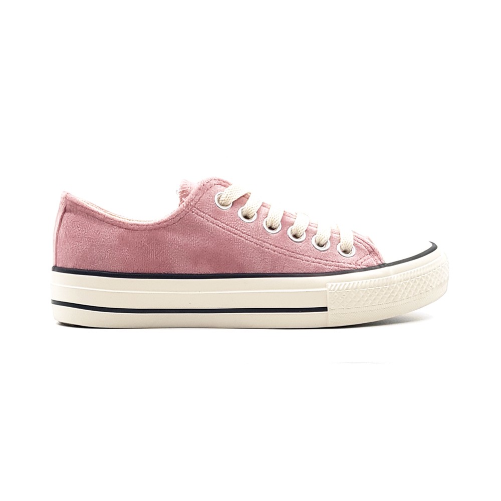 pink velvet sneakers