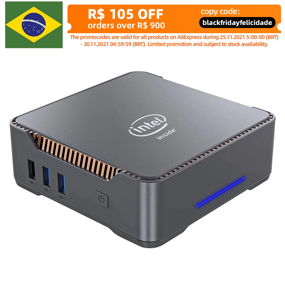 GK3V Intel J4125 Quad Core Mini PC DDR4 8GB 256GB SSD Windows 10 Dual