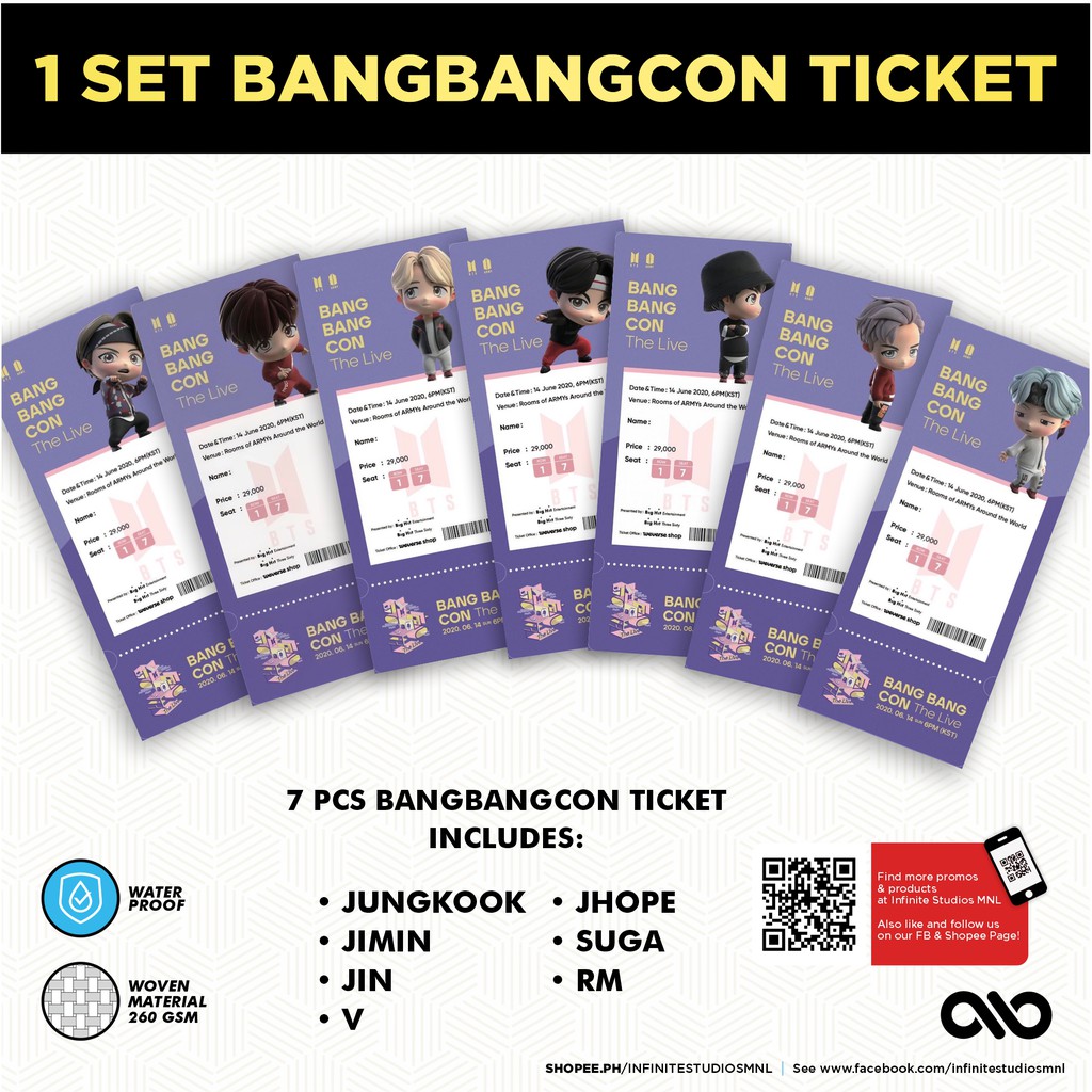 BTS BANGBANGCON LIVE TICKET SET ALL 7 MEMBERS Shopee Philippines