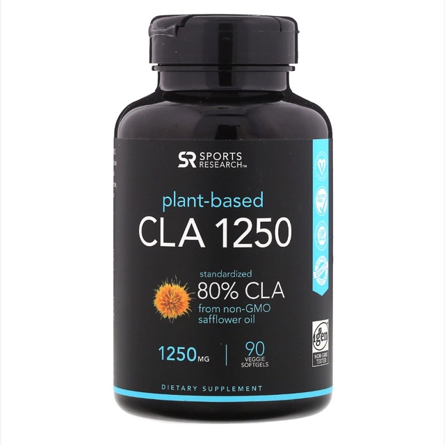 Sports Research CLA 1250, Plant Based, 1,250 mg, 90 Veggie ...