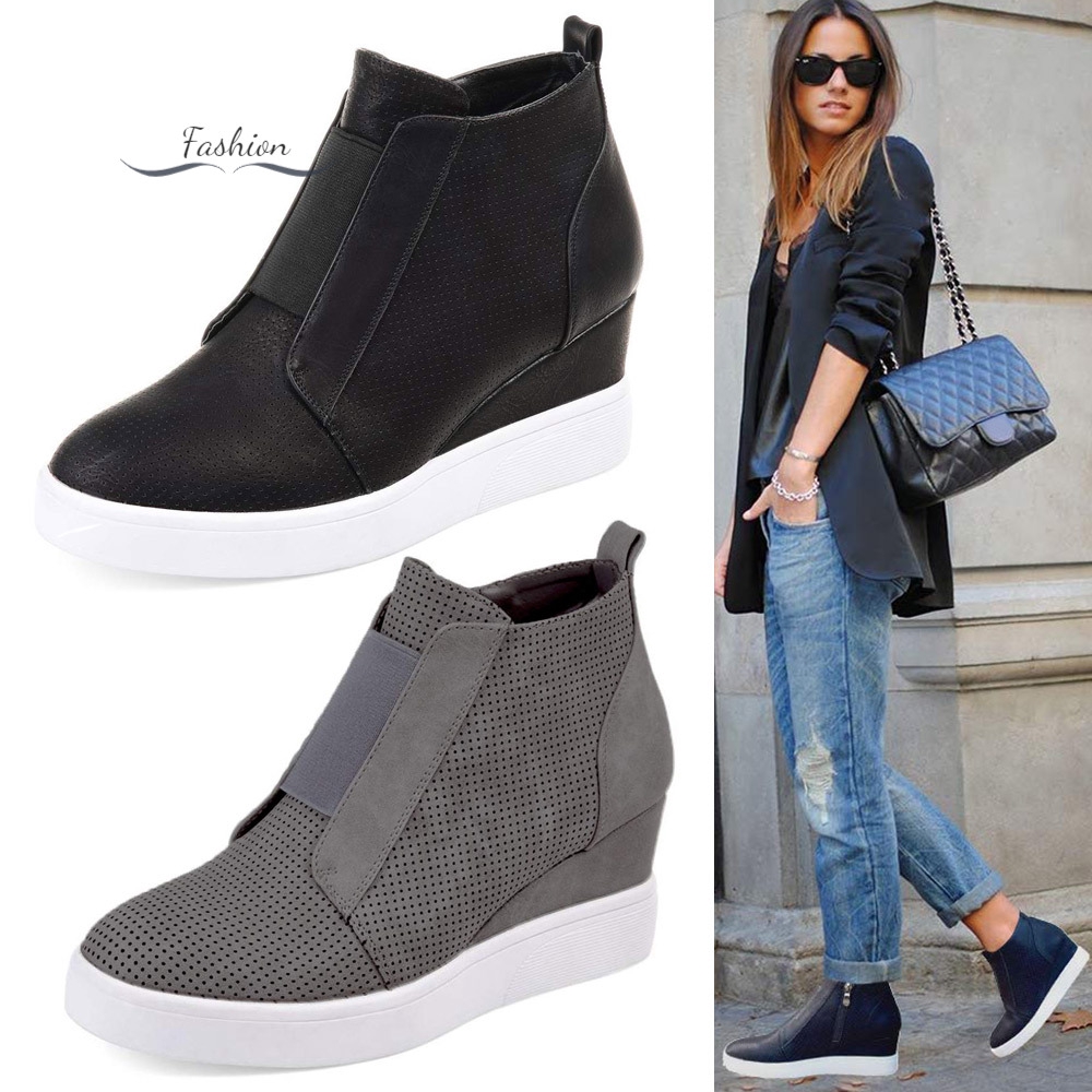 platform wedge sneakers