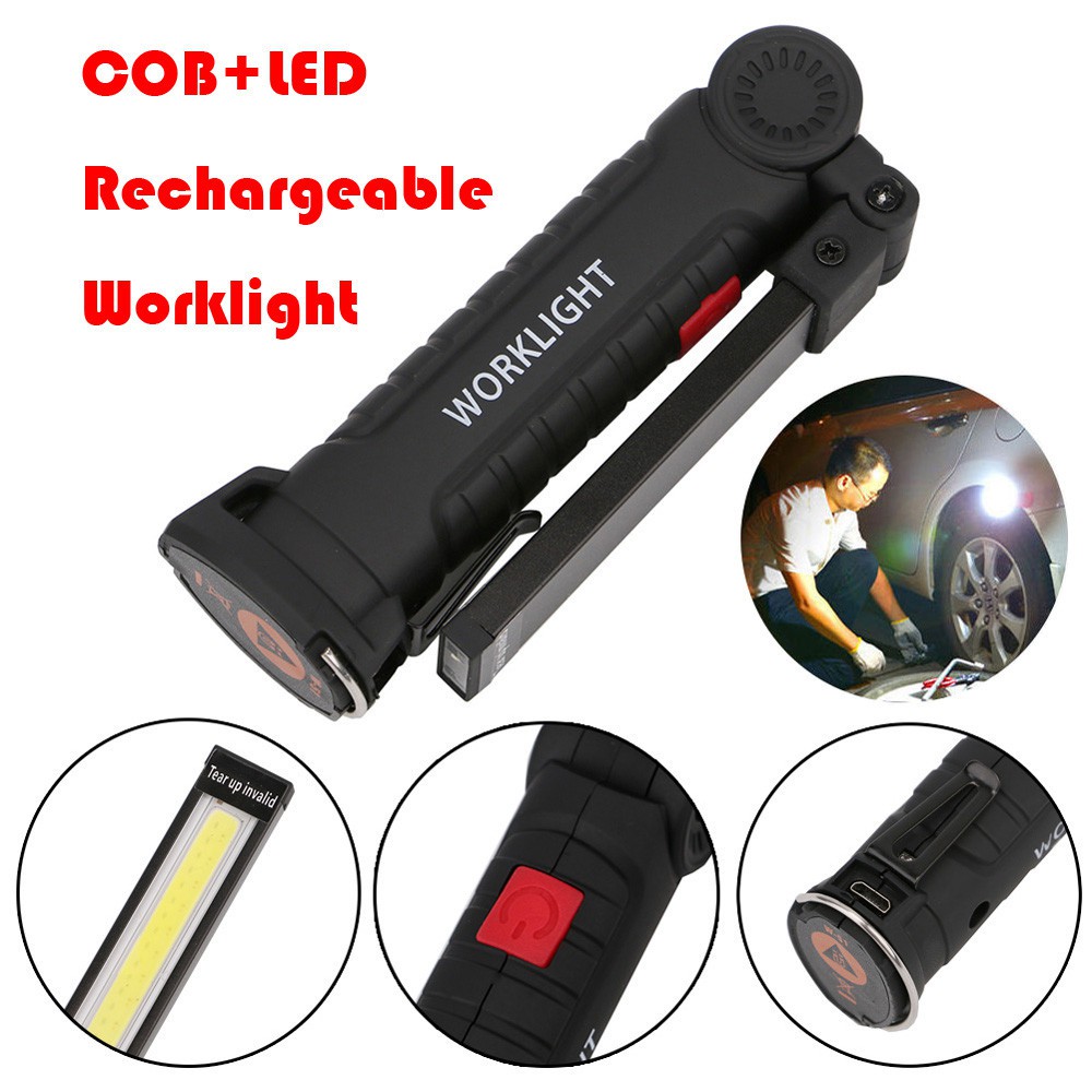 Object 3W COB 3 LED Inspection Lamp Work Light Cordless Torch Magnetic