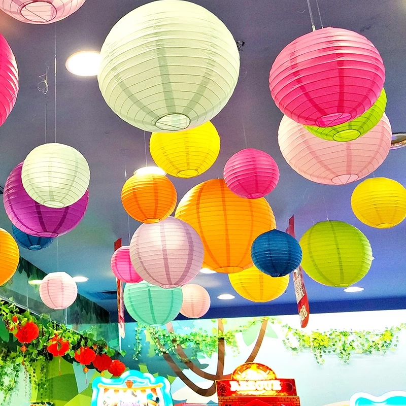 12 Color DIY Colorful Paper Lanterns / MultiColor Chinese Hanging