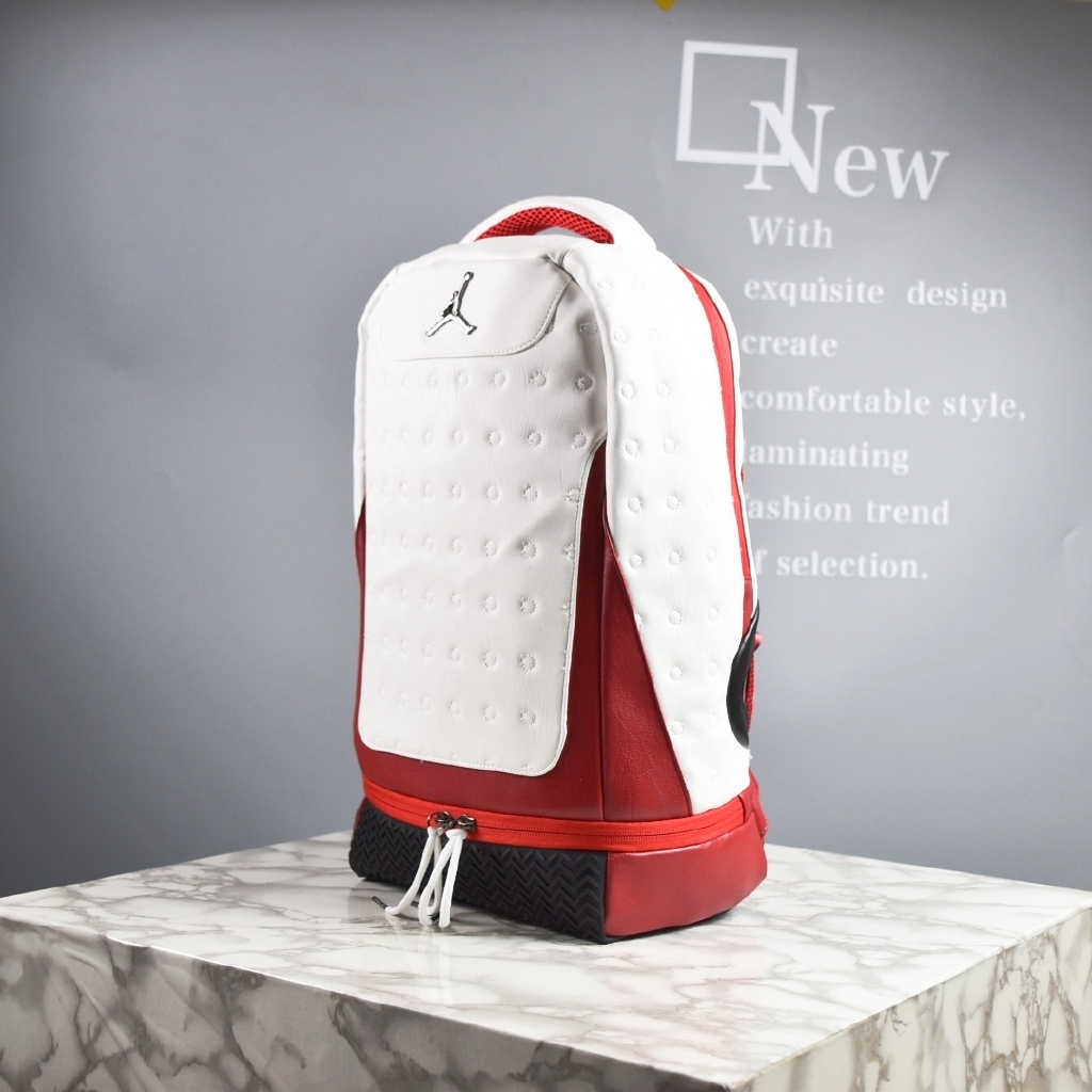 red and white jordan backpack