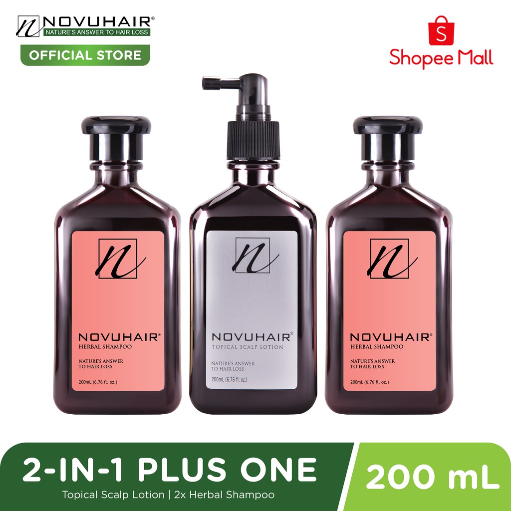 NOVUHAIR Anti Hair Loss 2 in 1 Plus 1 Pack Topical Scalp Lotion, 2