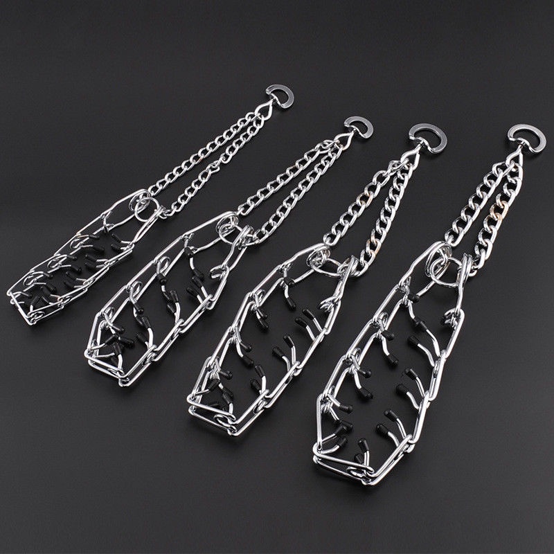 Dog Chain Training Collar Prong Choker Collars Pet Iron Metal Choke Neck Leash Walking Training Tool #4