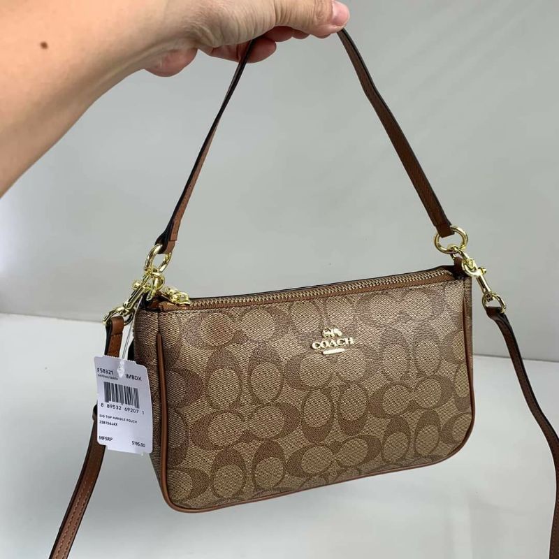 MESSICO TOP HANDLE POUCH IN SIGNATURE (COACH F58321) | Shopee Philippines