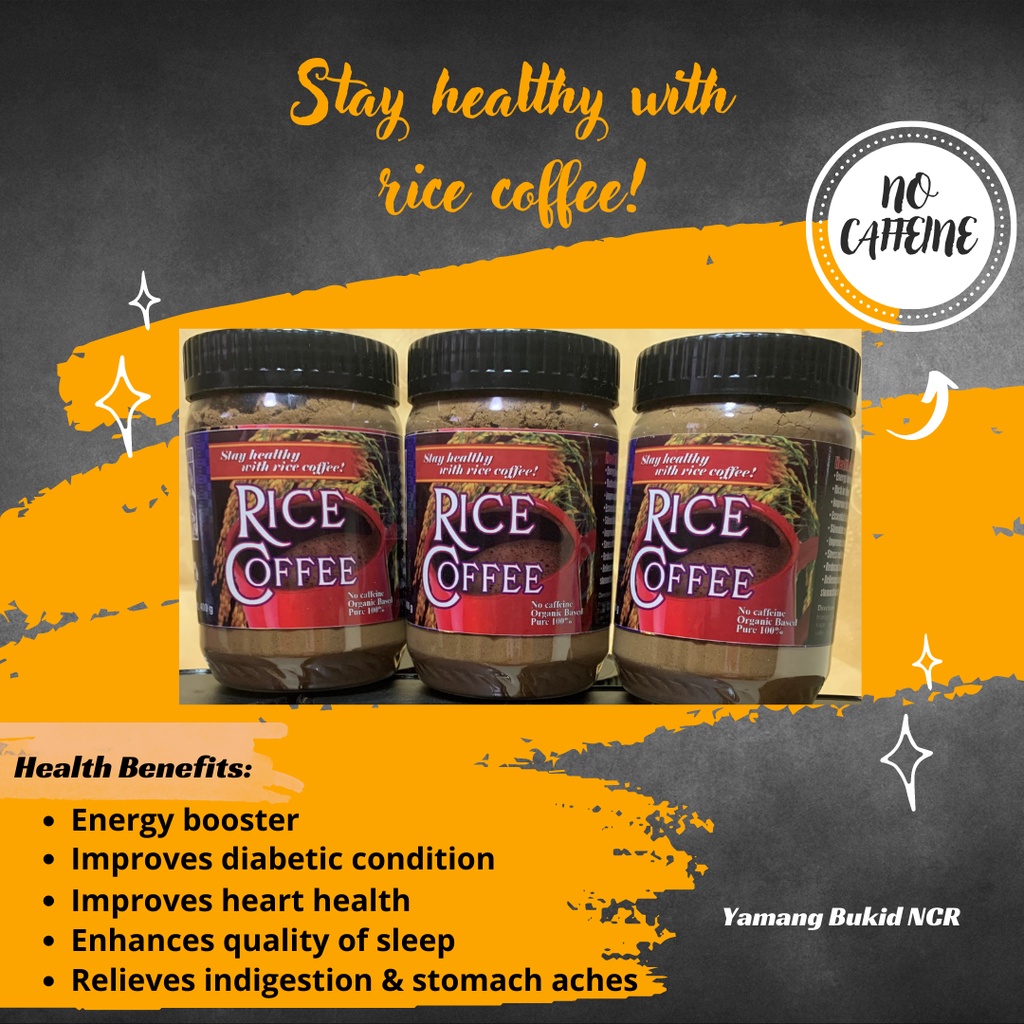 1x400grams ROASTED BROWN RICE COFFEE 100 ORGANIC NO CAFFEINE Expiry