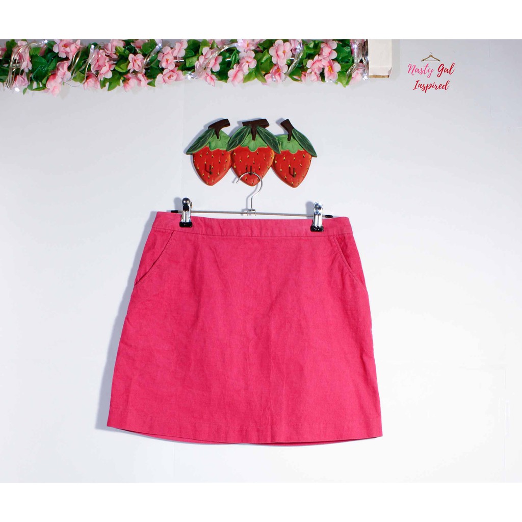 pink corduroy skirt h&m