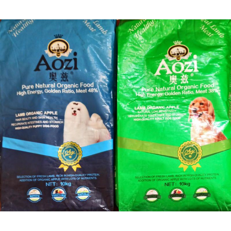 Aozi Lamb Organic Apple for Puppy and Adult Dog Food Dry 10kg Shopee