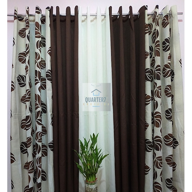 Quarter Curtains - Geena - Colendale - Brown - SOLD PER PIECE | Shopee ...