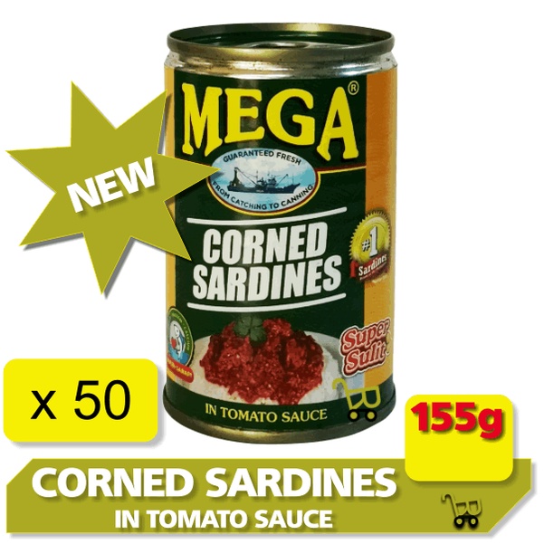 Mega Corned Sardines in Tomato Sauce X 50 Shopee Philippines