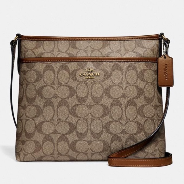 coach signature file crossbody bag