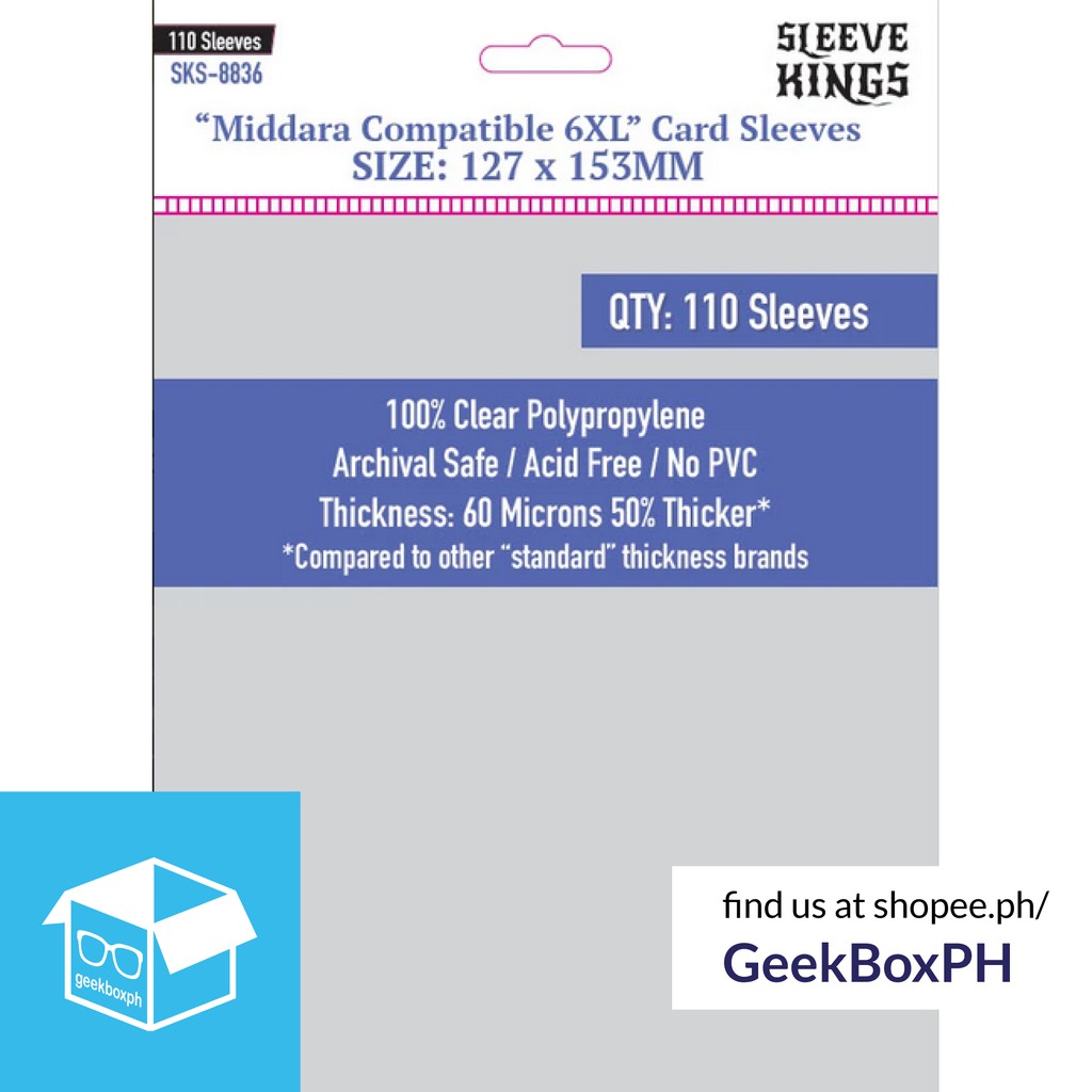 127x153mm Sleeve Kings 6XL Middara Super Large Sleeves (110/pack