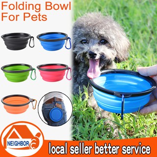 【In Stock】350ML Large Collapsible Dog Pet Folding Silicone Bowl Outdoor Travel Portable Puppy Food C