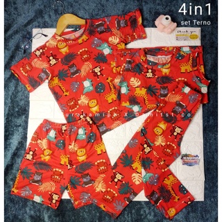 4 in 1 Kids Terno Ramdom print (sando,short,pajama and t-shirt)