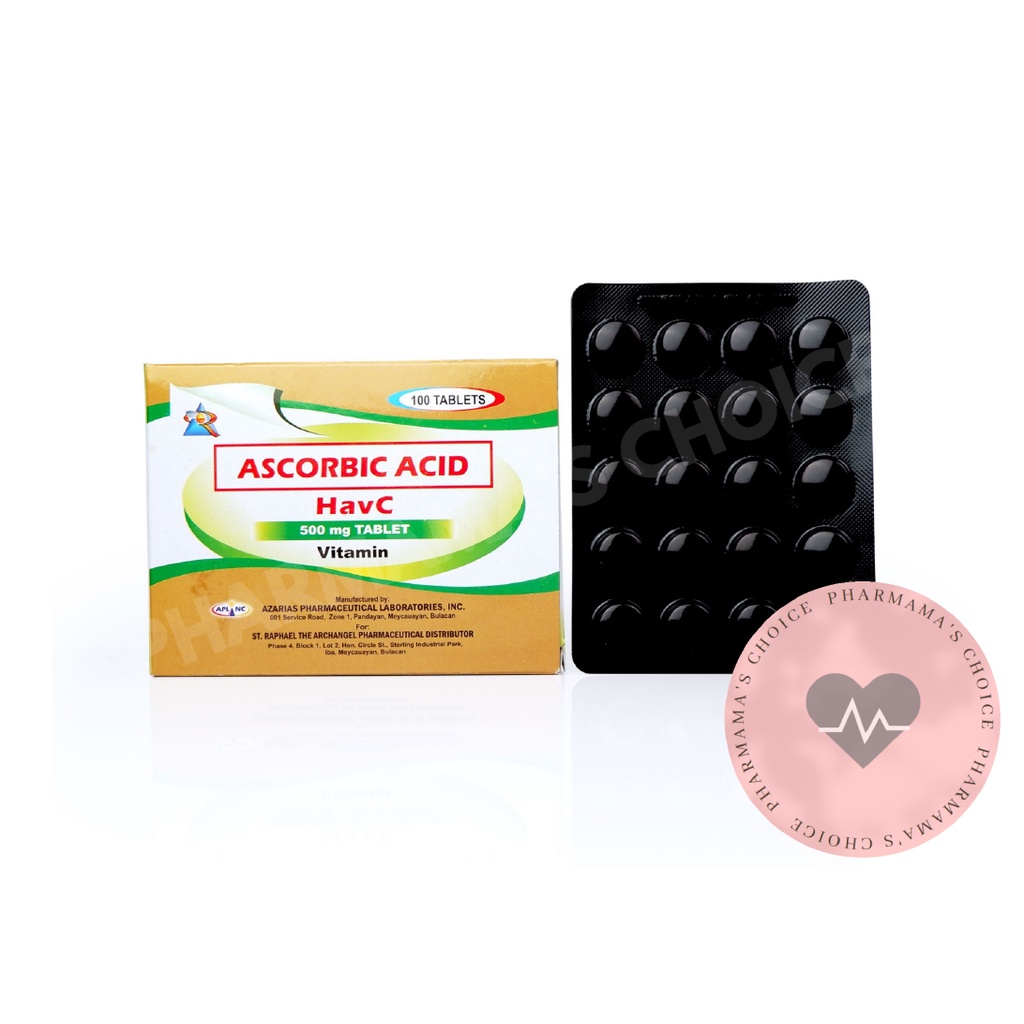 HavC Ascorbic Acid Vitamin C 500mg Box of 100 Tablets FDA APPROVED
